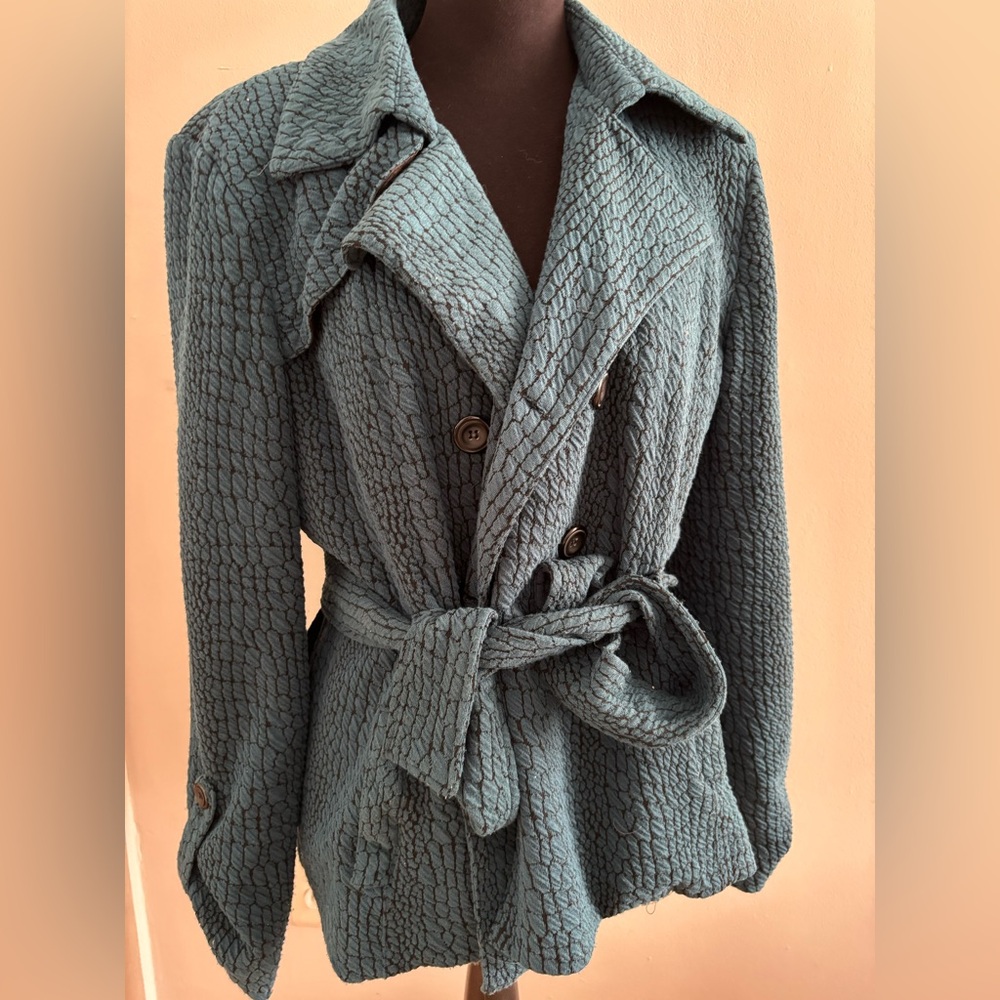NY Collection Turquoise and black jacket size L